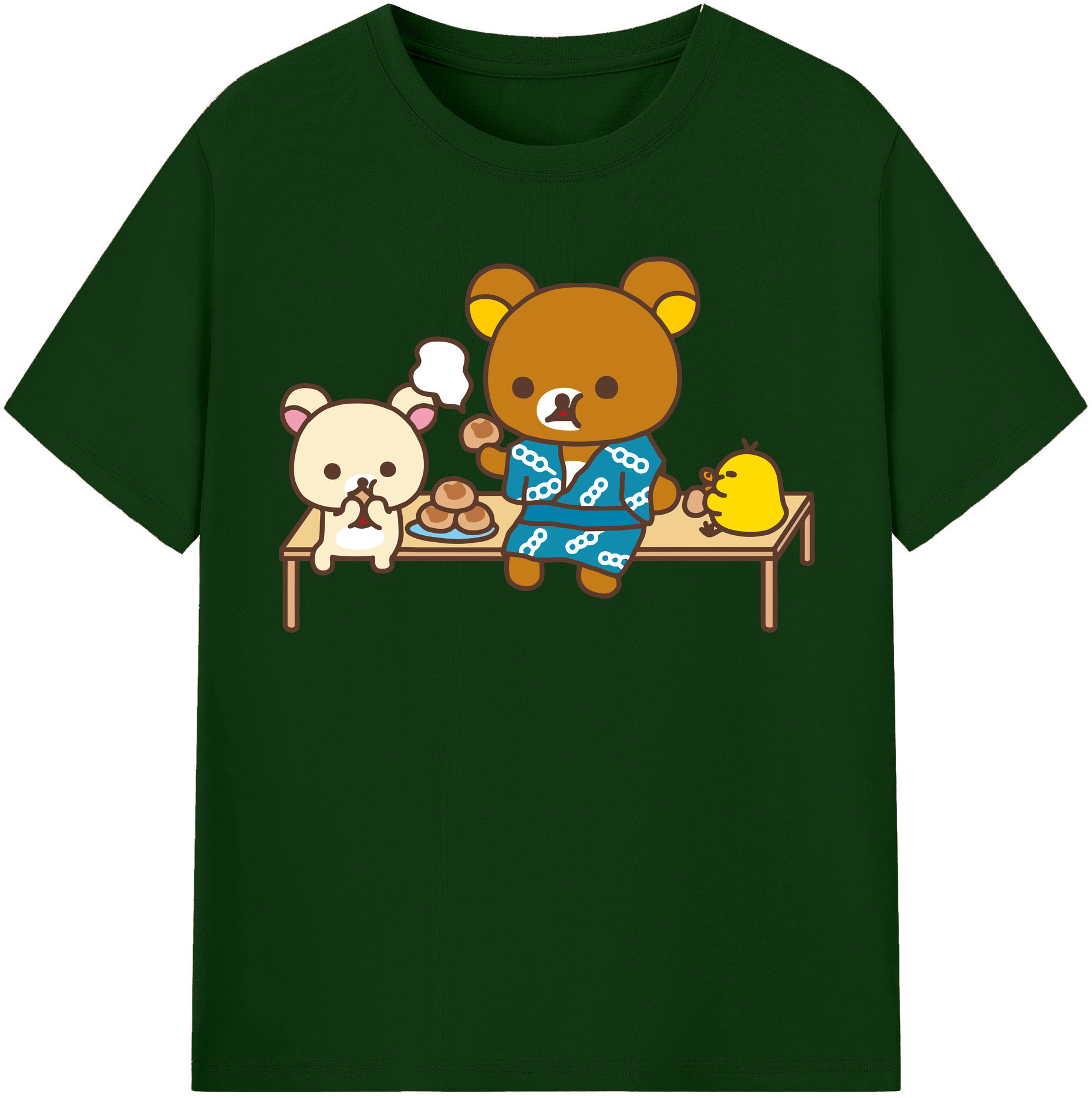 （画像用） リラックマ リラックマ キイロイトリ Rilakkuma Korilakkuma Kiiroitori 綿100％半袖Tシャツ（フロントプリント）
